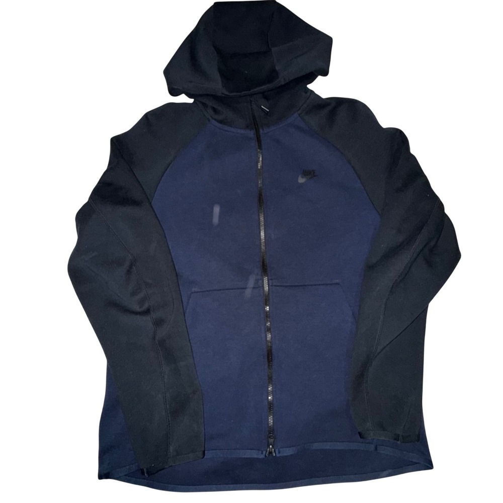 Nike‎ Tech Fleece Full Zip Hoodie Medium Navy Black 928483-454 Streetwear Sporty